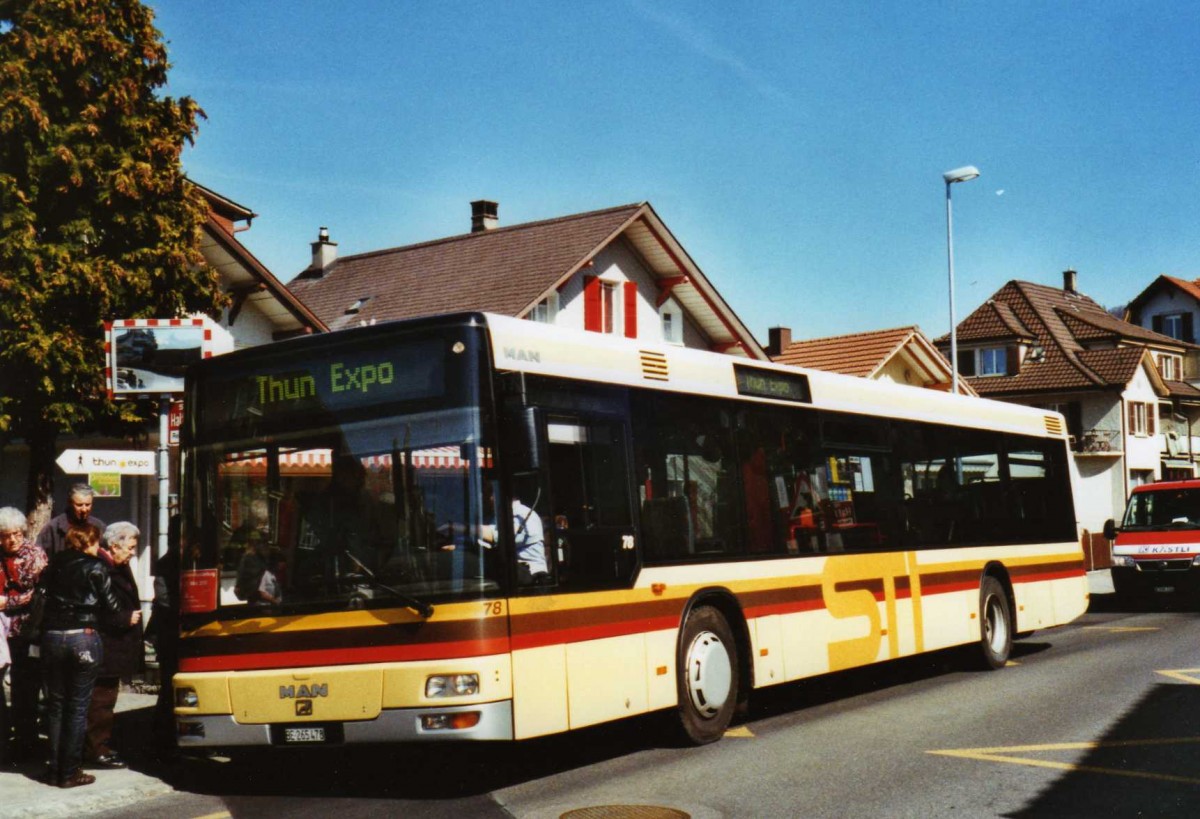 (125'133) - STI Thun - Nr. 78/BE 265'478 - MAN am 19. M�rz 2010 in Thun, Reitweg/Expo