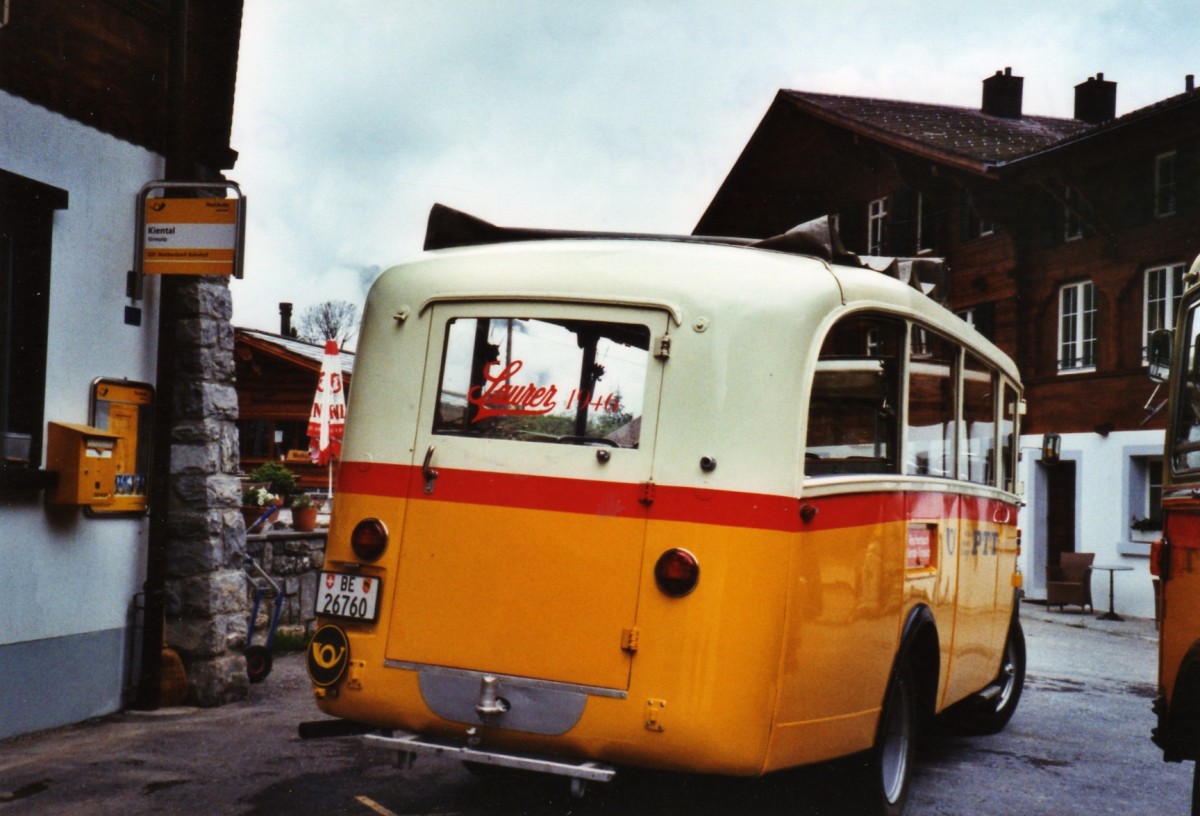 (126'709) - Schmid, Th�rishaus - Nr. 3/BE 26'760 - Saurer/Gangloff (ex Geiger, Adelboden Nr. 3) am 29. Mai 2010 auf der Griesalp