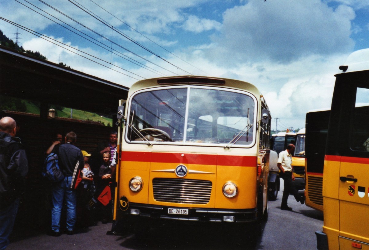 (126'729) - Schmid, Th�rishaus - Nr. 9/BE 26'105 - Saurer/R&J (ex Geiger, Adelboden Nr. 9) am 29. Mai 2010 beim Bahnhof Reichenbach