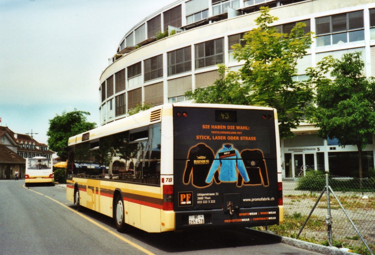 (127'033) - STI Thun - Nr. 78/BE 265'478 - MAN am 25. Juni 2010 bei der Schiffl�ndte Thun