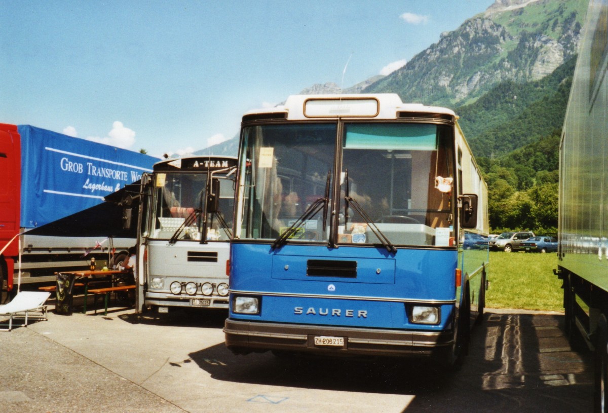 (127'302) - Hauser, W�denswil - ZH 203'215 - Saurer/R&J (ex Bucher, Gr�t; ex P 25'648) am 26. Juni 2010 in Interlaken, Flugplatz