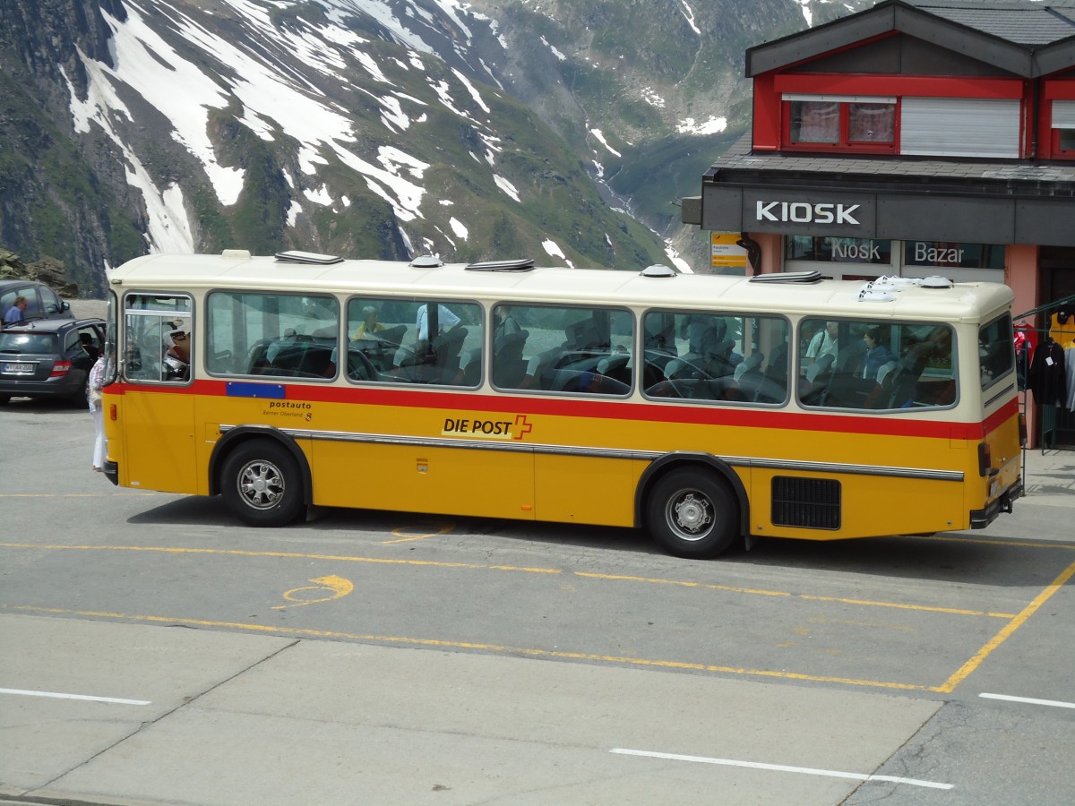 (127'560) - AVG Meiringen - Nr. 74/BE 607'481 - Saurer/R&J (ex P 24'357) am 4. Juli 2010 in Nufenen, Passh�he