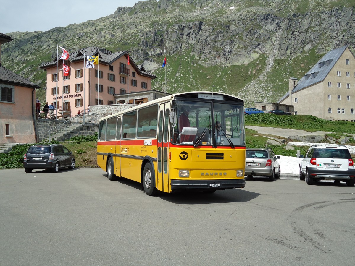 (127'592) - AVG Meiringen - Nr. 74/BE 607'481 - Saurer/R&J (ex P 24'357) am 4. Juli 2010 in Gotthard, Passh�he