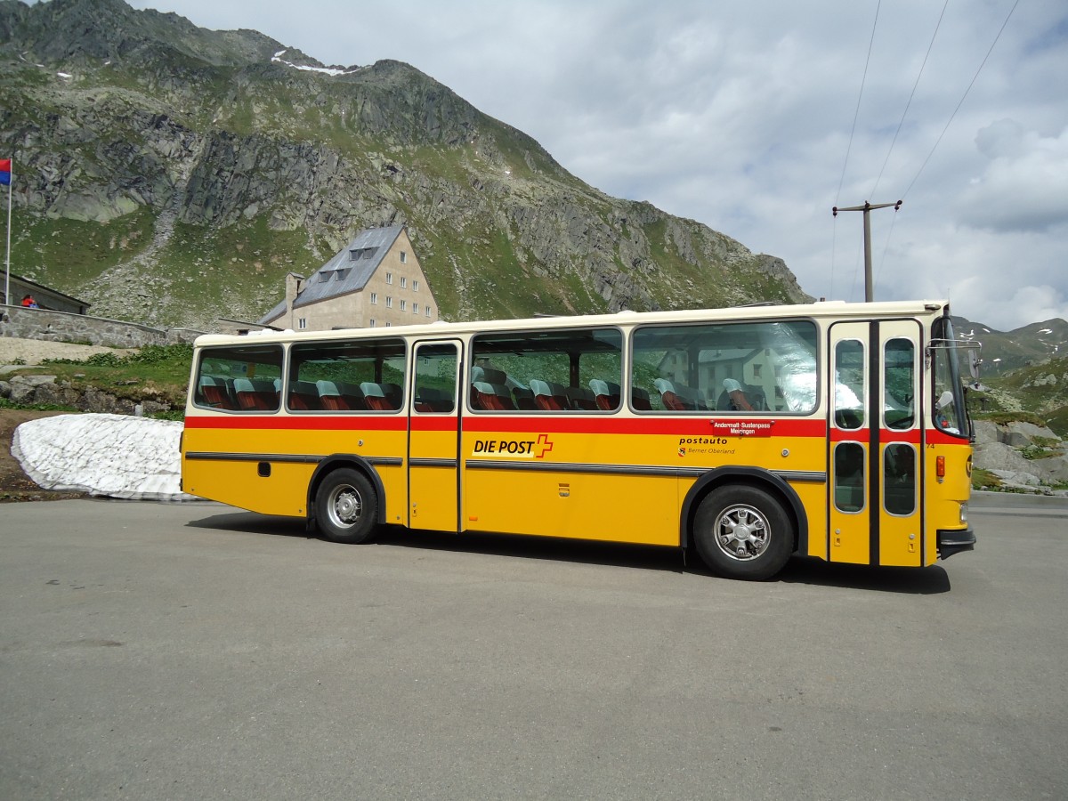 (127'597) - AVG Meiringen - Nr. 74/BE 607'481 - Saurer/R&J (ex P 24'357) am 4. Juli 2010 in Gotthard, Passh�he