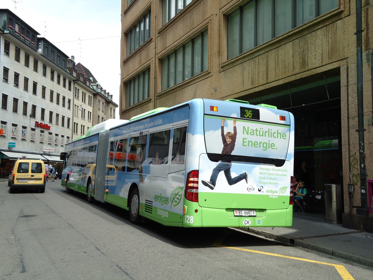 (127'664) - BVB Basel - Nr. 728/BS 6687 - Mercedes am 6. Juli 2010 in Basel, Schiffl�nde