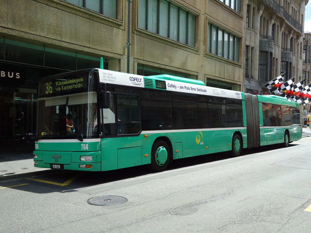 (127'673) - BVB Basel - Nr. 764/BS 3264 - MAN am 6. Juli 2010 in Basel, Schiffl�nde