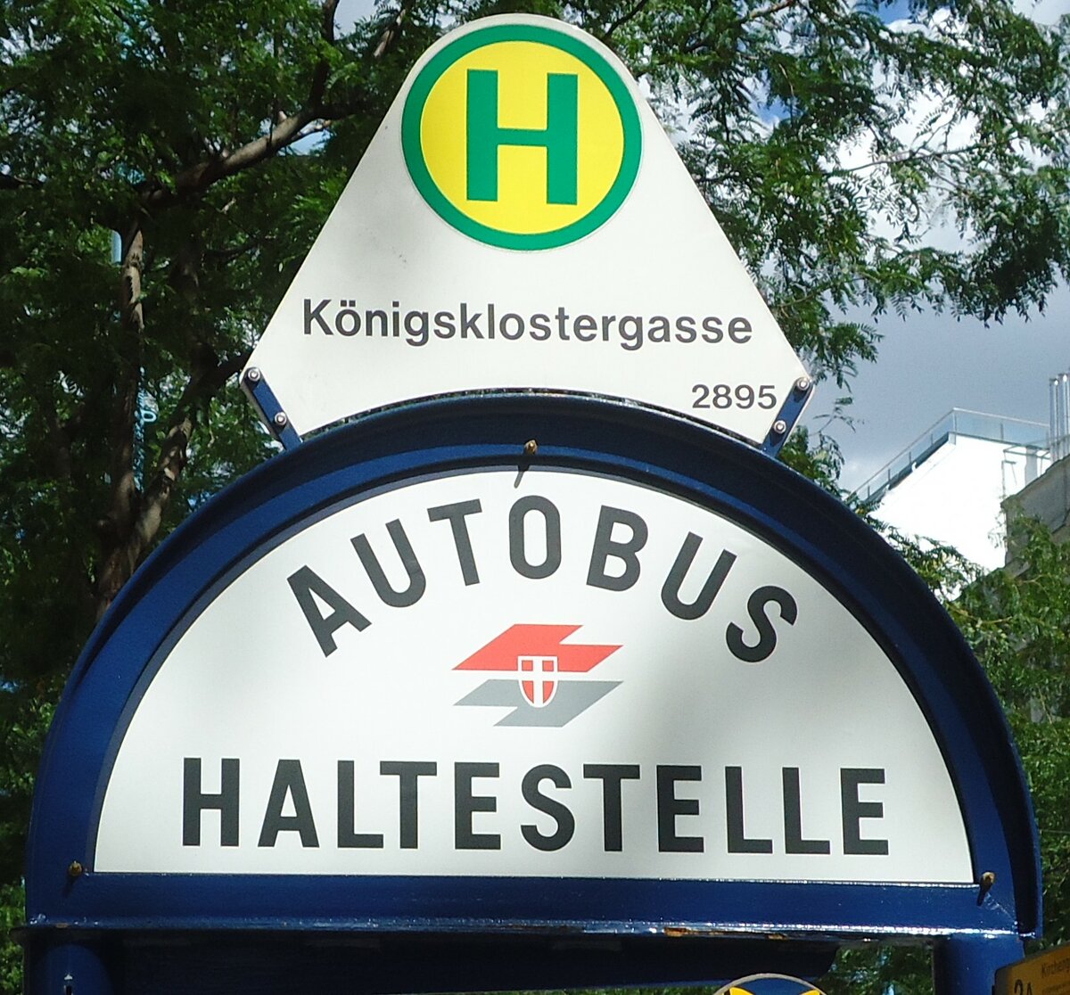 (128'386) - Wiener Linien-Haltestellenschild - Wien, K�nigsklostergasse - am 9. August 2010