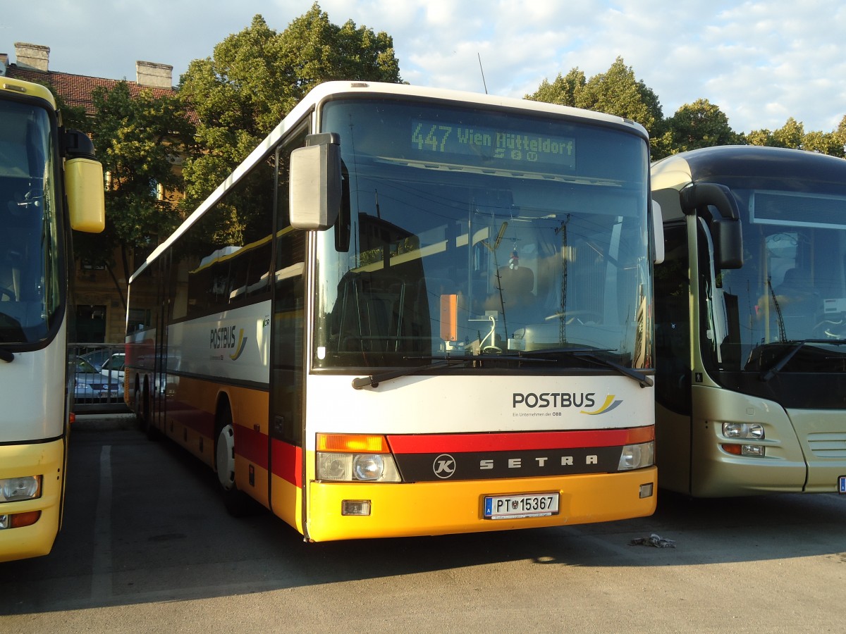 (128'461) - PostBus - PT 15'367 - Setra am 9. August 2010 in Wien, Garage H�tteldorf