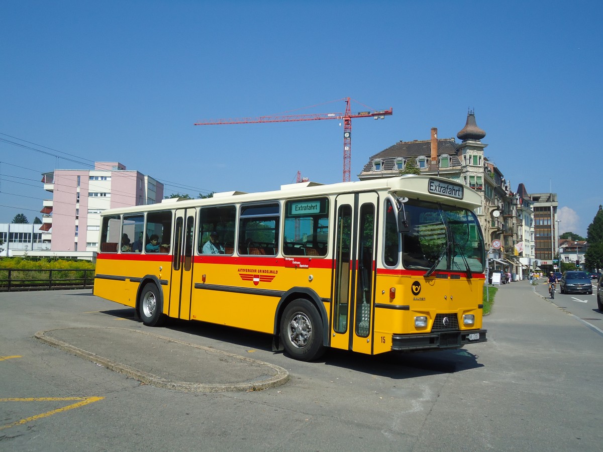 (128'852) - Osthues, Teufen - Nr. 15/AR 17'057 - Saurer/Leyland-Hess (ex AVG Grindelwald Nr. 15; ex RhV Altst�tten Nr. 42) am 21. August 2010 beim Bahnhof Arbon