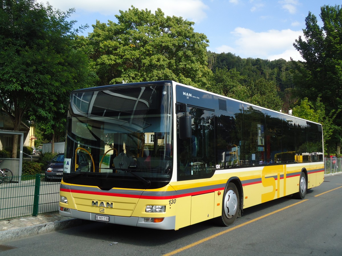 (129'302) - STI Thun - Nr. 130/BE 801'130 - MAN am 4. September 2010 bei der Schiffl�ndte Thun