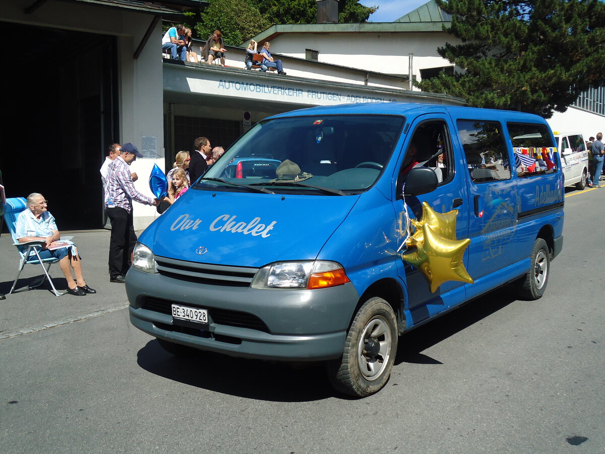 (129'410) - Our Chalet, Adelboden - BE 340'928 - Toyota am 5. September 2010 beim Autobahnhof Adelboden