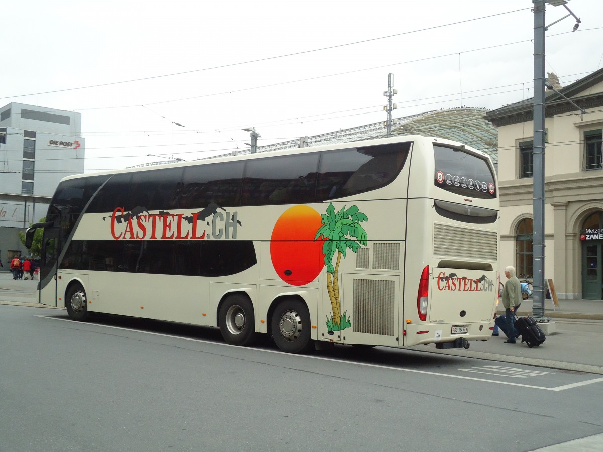 (129'778) - Castell, N�fels - GL 16'437 - Scania/Atomic am 18. September 2010 beim Bahnhof Chur