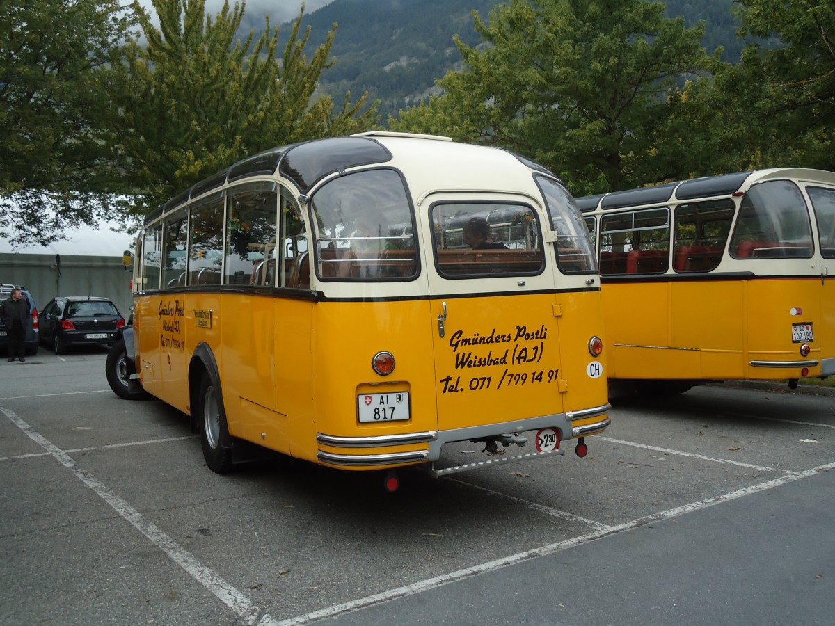 (129'843) - Gm�nder, Weissbad - AI 817 - Saurer/Gangloff (ex P 23'144; ex P 2213) am 18. September 2010 in Chur, Obere Au