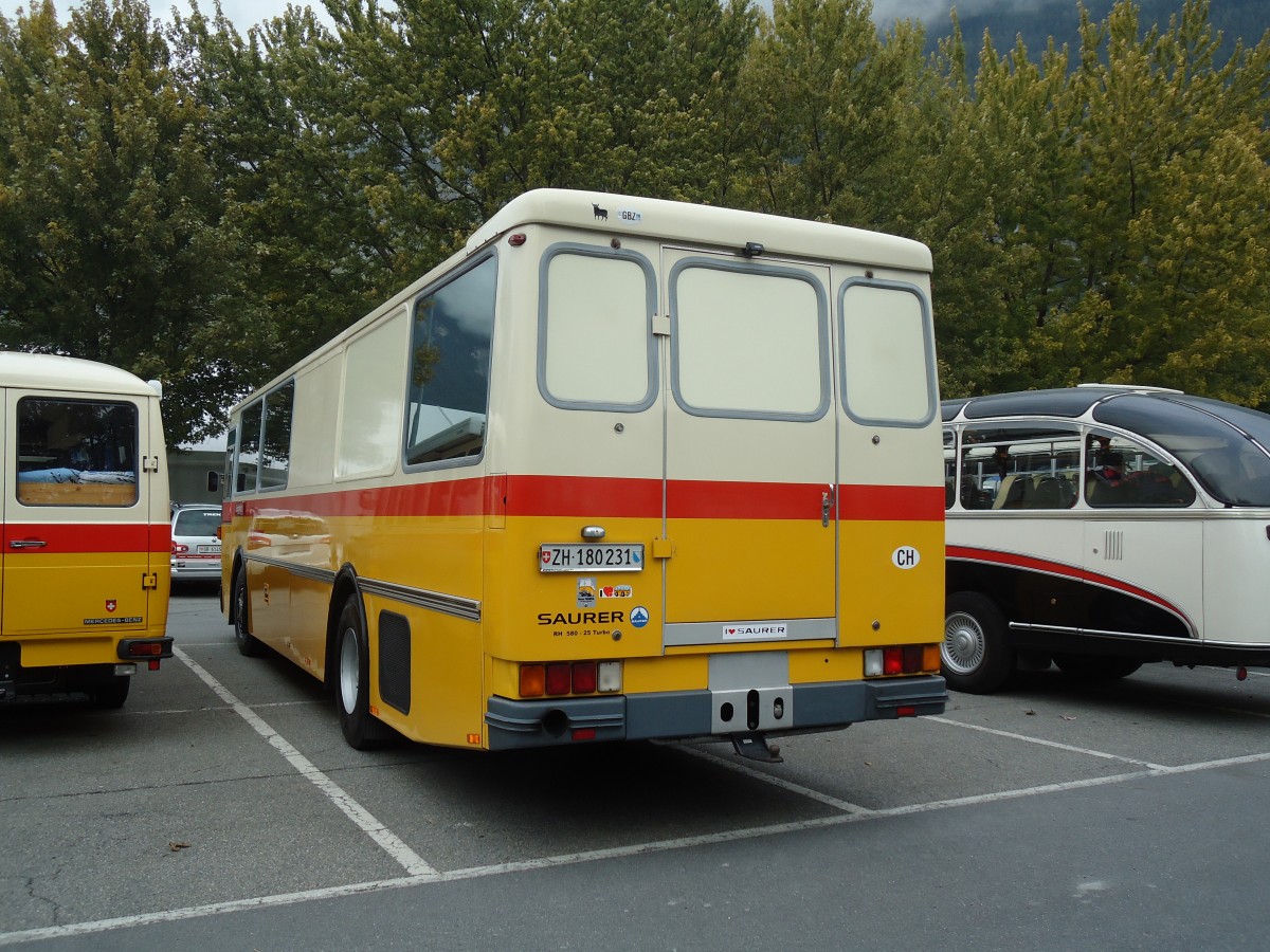 (129'850) - Br�ndli, Z�rich - ZH 180'231 - Saurer/R&J (ex Hofmann, Z�rich; ex Pacciarelli, Grono; ex P 25'661) am 18. September 2010 in Chur, Obere Au