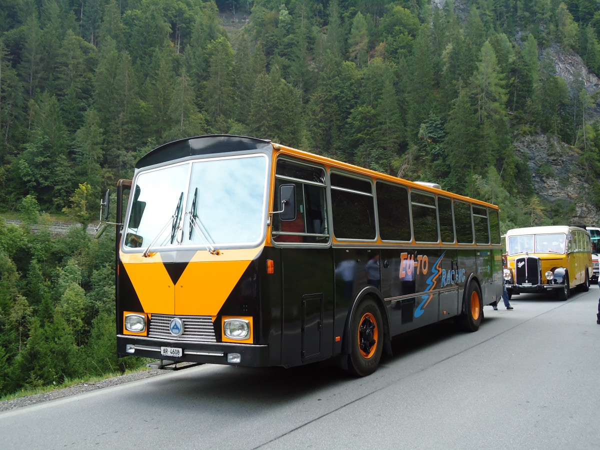 (129'862) - Eugster, Wienacht-Tobel - AR 4608 - Saurer/T�scher (ex Rohrer, Reitnau; ex Kistler, Reichenburg; ex P 24'614) am 18. September 2010 bei Valendas