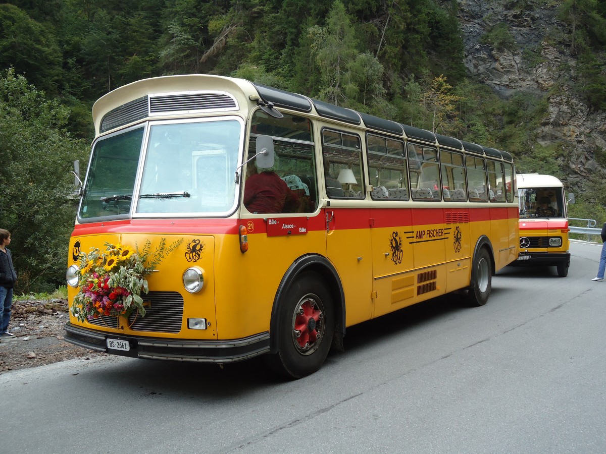 (129'883) - Fischer, Basel - Nr. 21/BS 2661 - FBW/Gangloff (ex B�tra, Birr Nr. 21; ex P 24'160) am 18. September 2010 bei Valendas