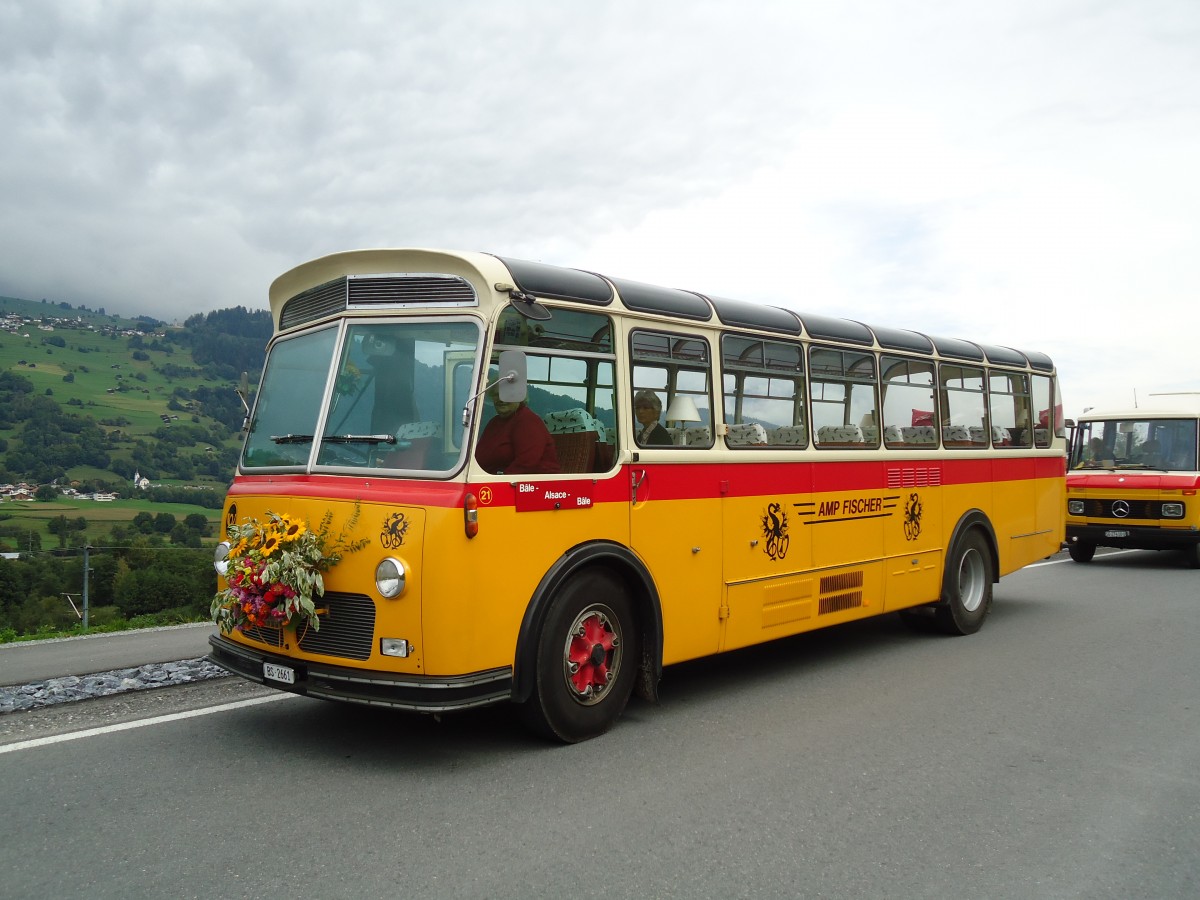 (129'889) - Fischer, Basel - Nr. 21/BS 2661 - FBW/Gangloff (ex B�tra, Birr Nr. 21; ex P 24'160) am 18. September 2010 in Castrisch, Schleps
