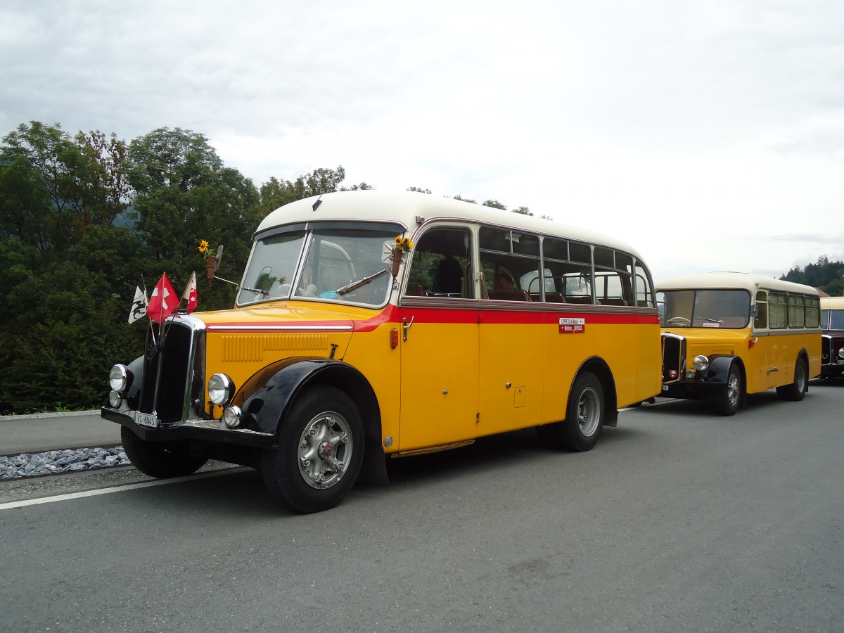 (129'902) - Suter, Savi�se - VS 6045 - Saurer/Lauber (ex Humbert-Droz, Ligni�res; ex P 21'016; ex Pache+Helfer, Colombier) am 18. September 2010 in Castrisch, Schleps