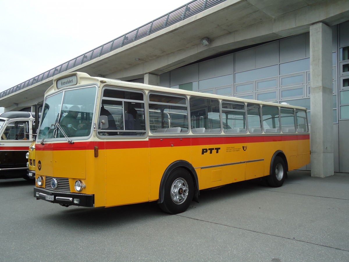 (130'042) - HPTrans, Thusis - GR 40'162 - Saurer/T�scher (ex Mauerhofer, Worb; ex Erni, Schupfart Nr. 3; ex P 24'636) am 18. September 2010 in Breil, Milit�ranlage