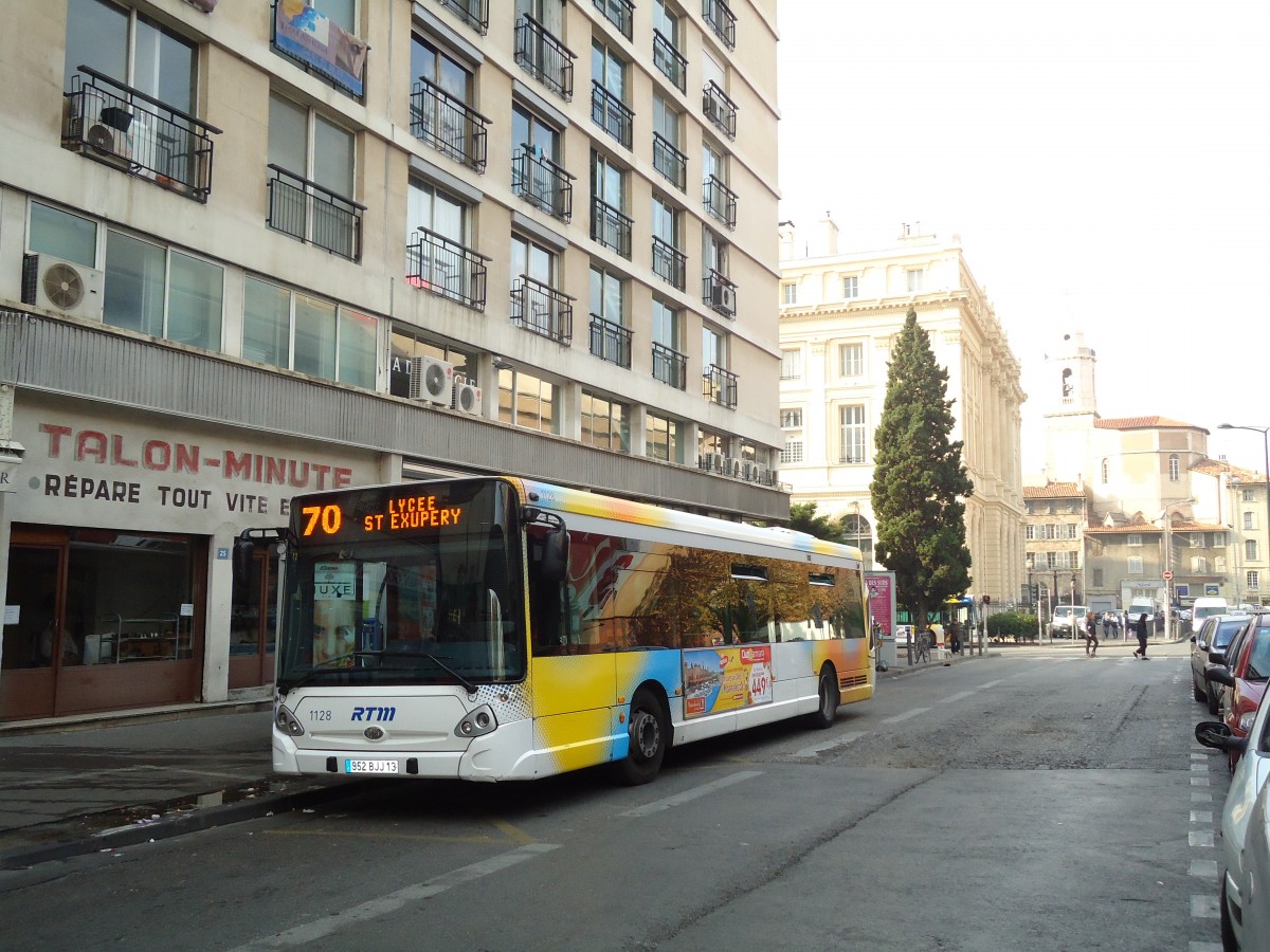 (130'519) - RTM Marseille - Nr. 1128/952 BJJ 13 - Heuliez am 15. Oktober 2010 in Marseille, Canebi�re Bourse