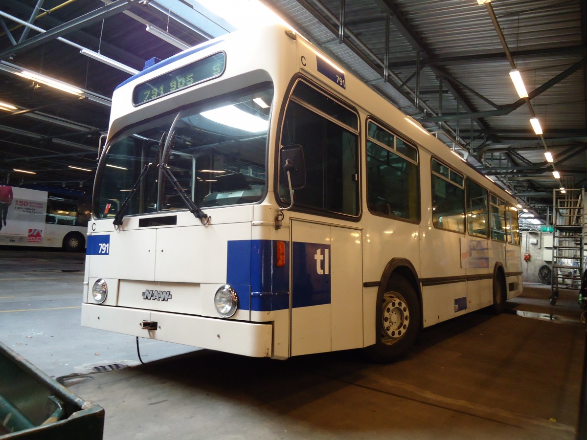 (130'888) - TL Lausanne - Nr. 791 - NAW/Lauber Trolleybus am 13. November 2010 in Lausanne, D�p�t Pr�laz