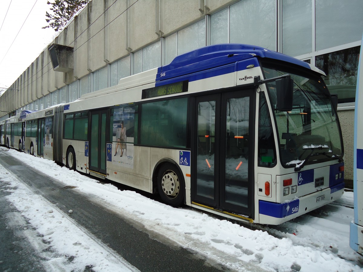(131'214) - TL Lausanne - Nr. 546/VD 1653 - Van Hool am 5. Dezember 2010 in Lausanne, D�p�t Borde