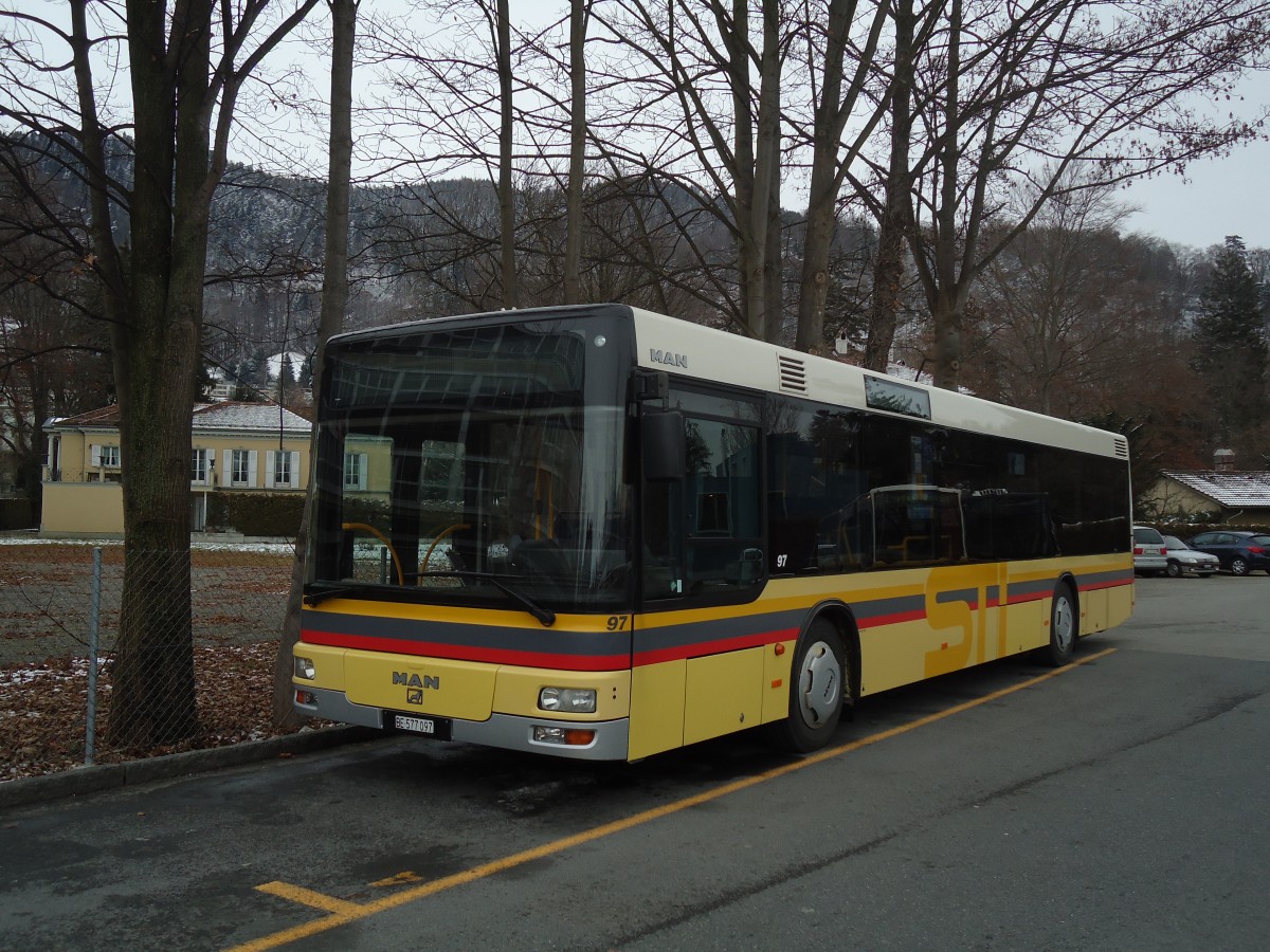 (131'549) - STI Thun - Nr. 97/BE 577'097 - MAN am 10. Dezember 2010 bei der Schiffl�ndte Thun