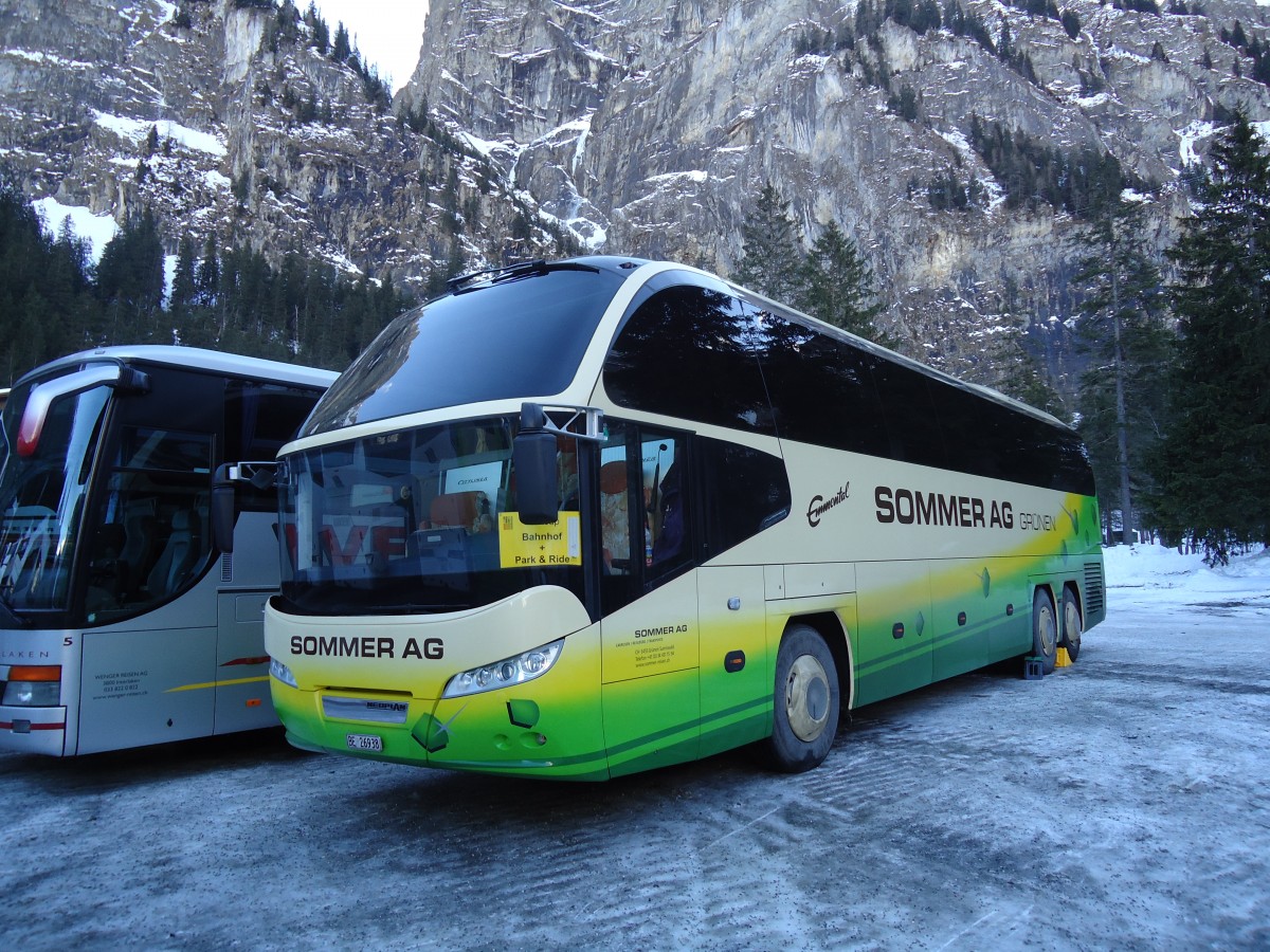 (132'061) - Sommer, Gr�nen - BE 26'938 - Neoplan am 8. Januar 2011 in Adelboden, Unter dem Birg
