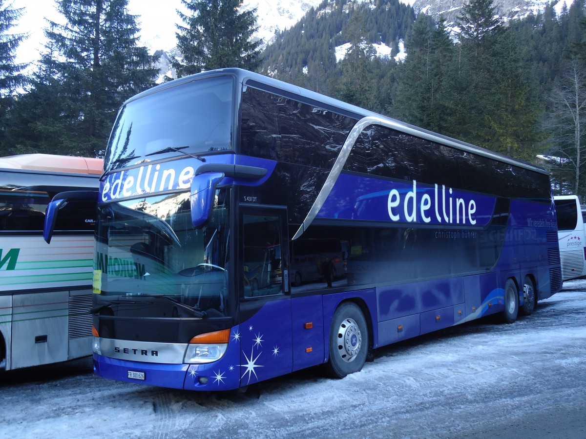 (132'078) - B�hrer, Kerzers - FR 300'626 - Setra am 8. Januar 2011 in Adelboden, Unter dem Birg