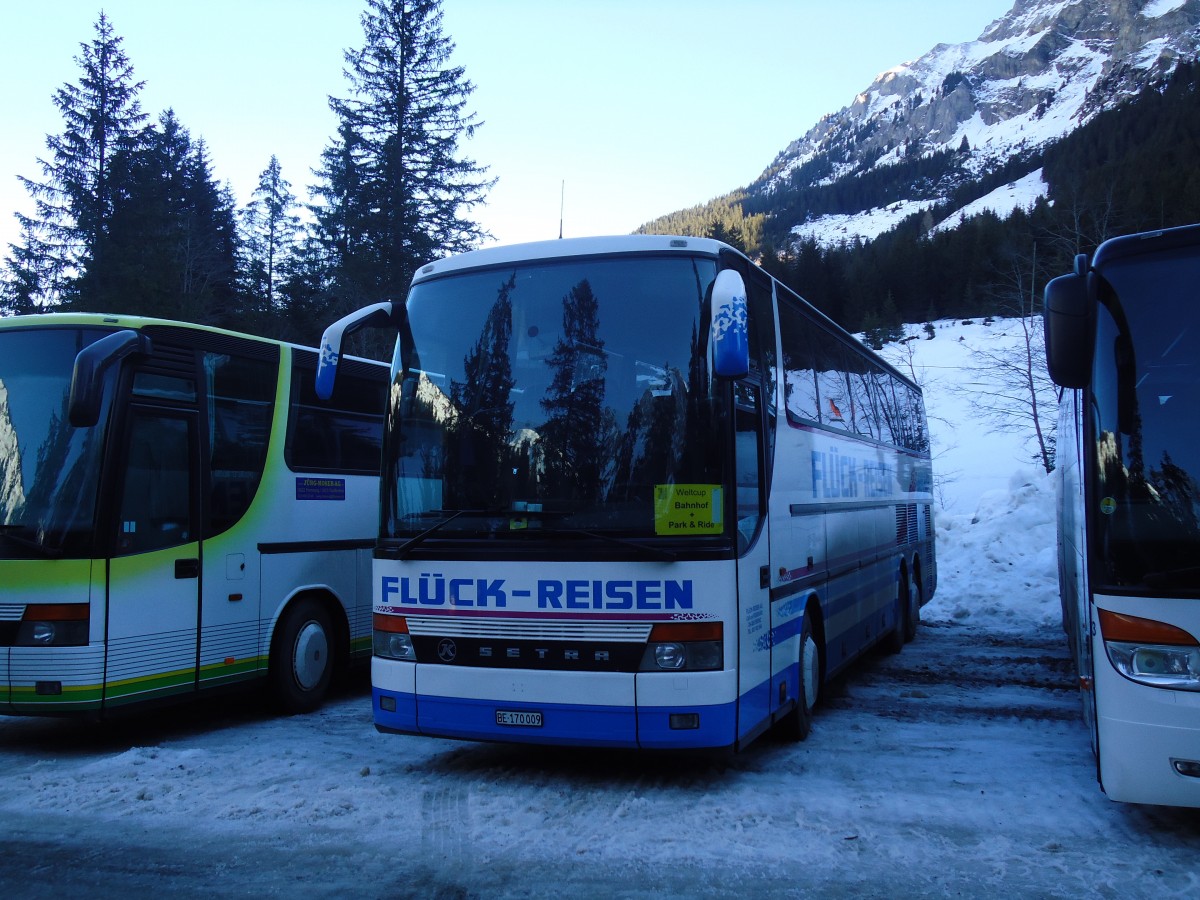 (132'098) - Fl�ck, Brienz - BE 170'009 - Setra am 8. Januar 2011 in Adelboden, Unter dem Birg