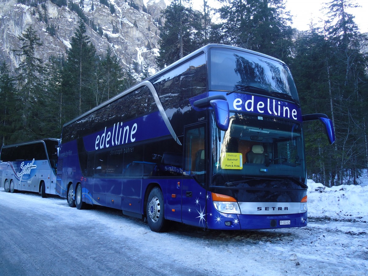 (132'116) - B�hrer, Kerzers - FR 300'624 - Setra am 8. Januar 2011 in Adelboden, Unter dem Birg