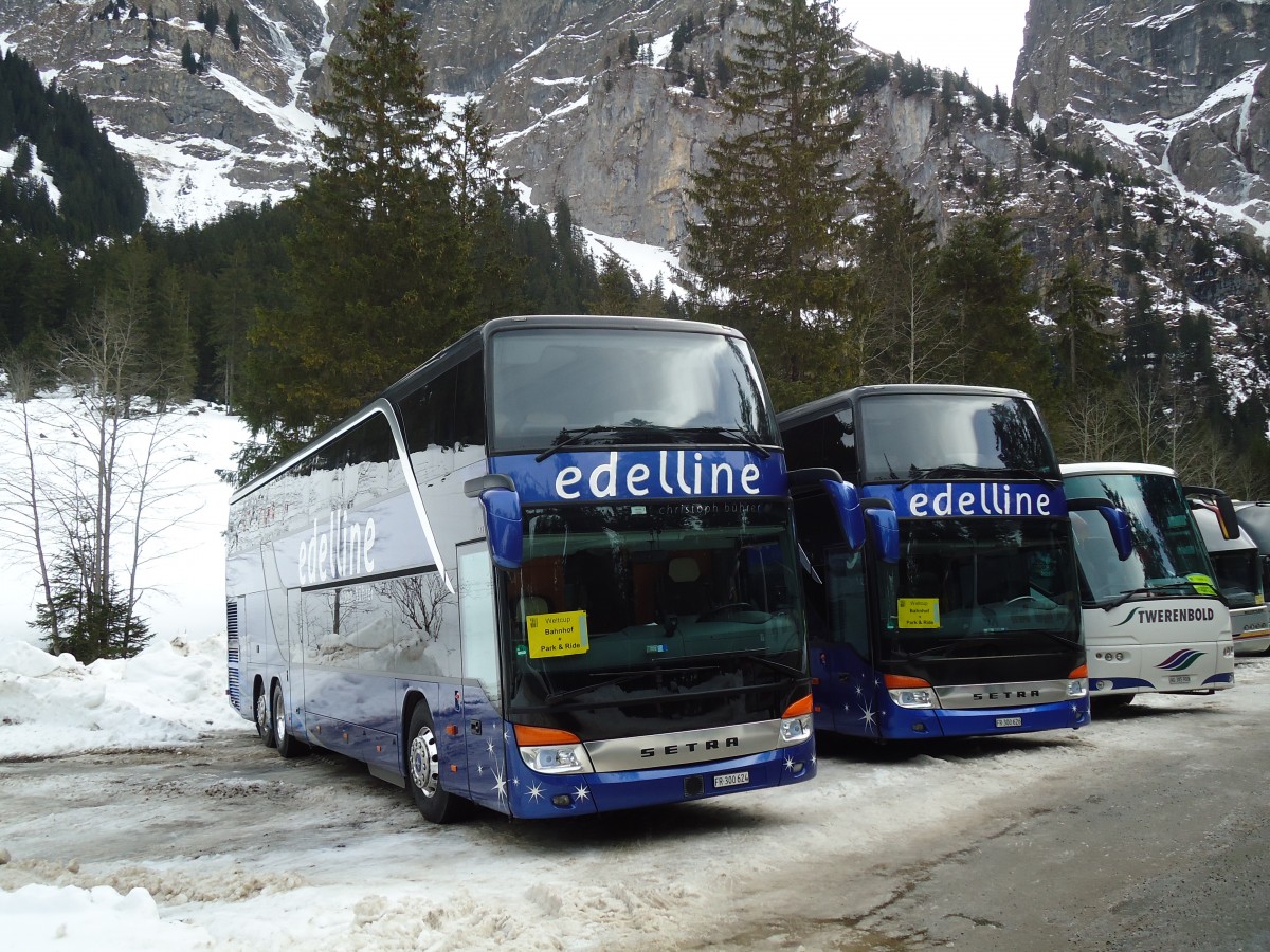 (132'259) - B�hrer, Kerzers - FR 300'624 - Setra am 9. Januar 2011 in Adelboden, Unter dem Birg