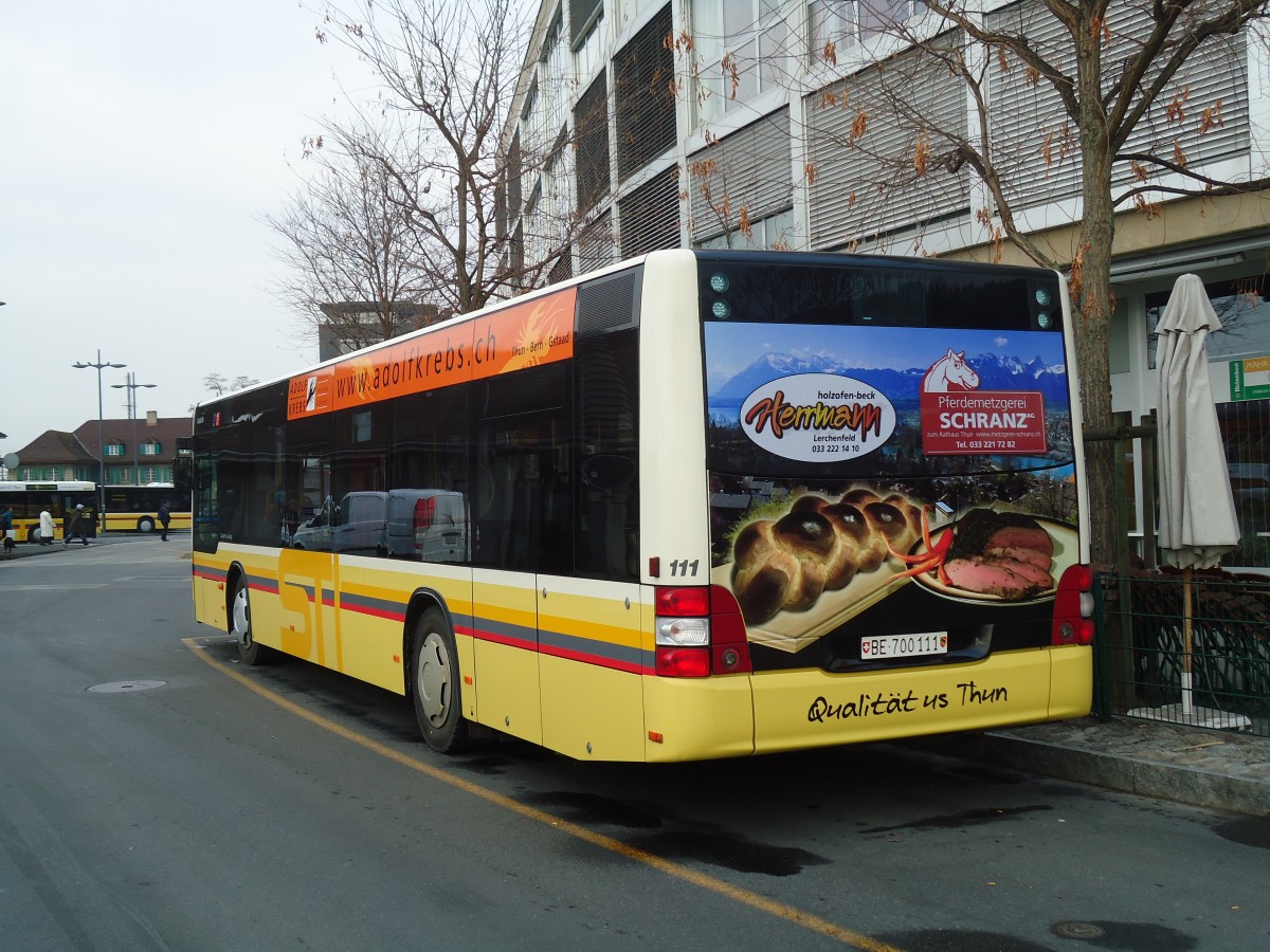 (132'607) - STI Thun - Nr. 111/BE 700'111 - MAN am 17. Februar 2011 bei der Schiffl�ndte Thun