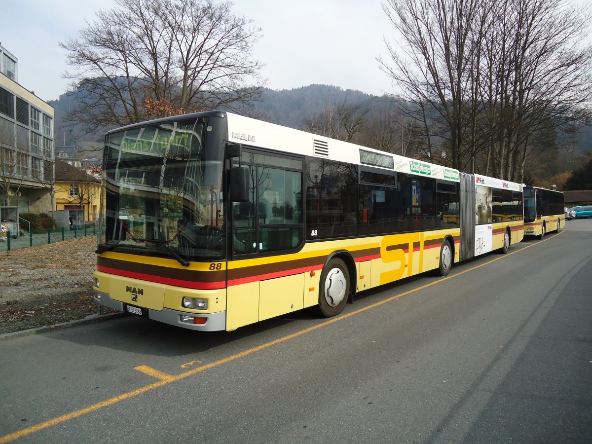 (132'663) - STI Thun - Nr. 88/BE 572'088 - MAN am 4. M�rz 2011 bei der Schiffl�ndte Thun