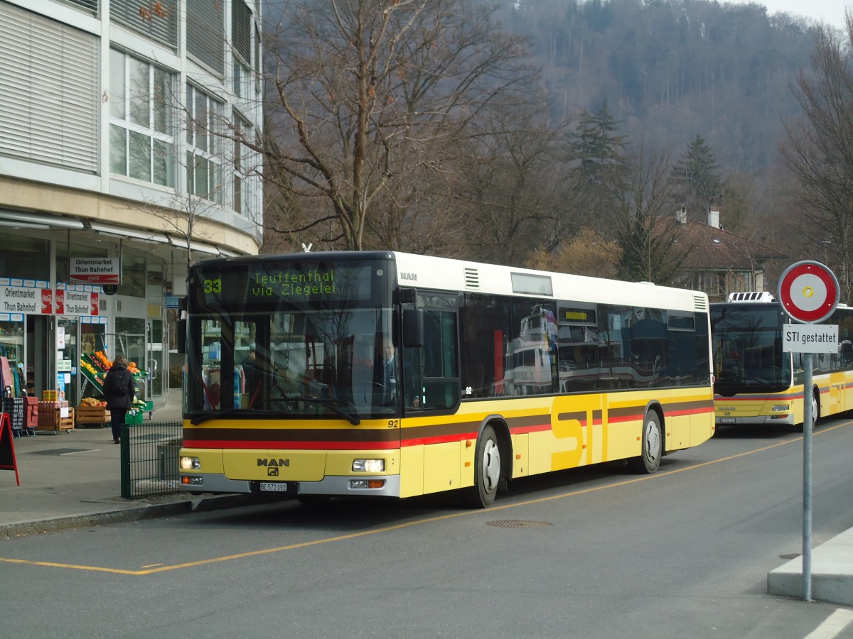(132'665) - STI Thun - Nr. 92/BE 572'092 - MAN am 4. M�rz 2011 bei der Schiffl�ndte Thun