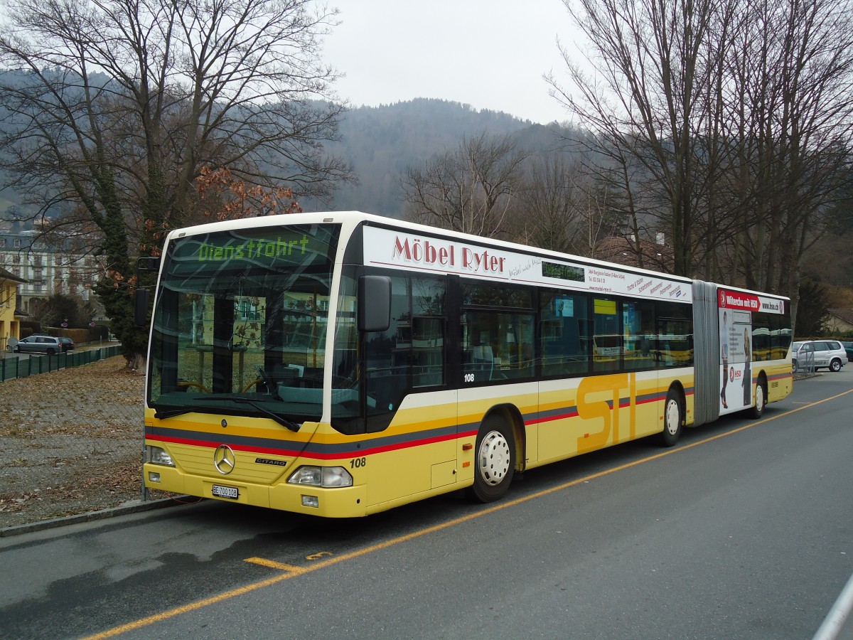 (132'677) - STI Thun - Nr. 108/BE 700'108 - Mercedes am 7. M�rz 2011 bei der Schiffl�ndte Thun