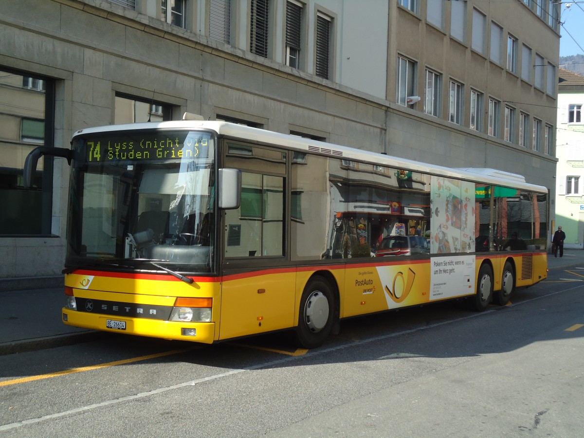 (132'793) - AVA Aarberg - Nr. 4/BE 26'614 - Setra am 9. M�rz 2011 in Biel, Bahnhofplatz