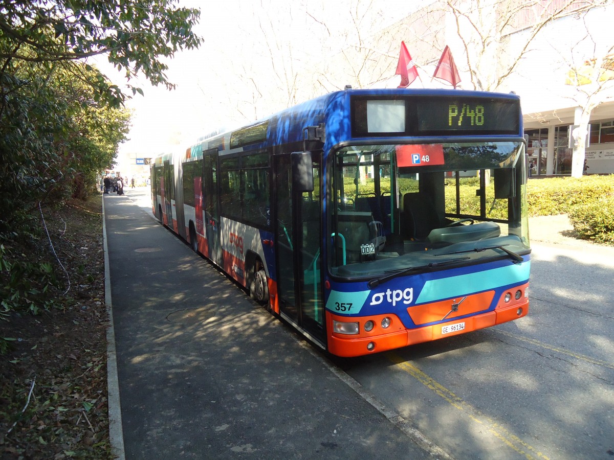 (132'839) - TPG Gen�ve - Nr. 357/GE 96'134 - Volvo am 10. M�rz 2011 in Gen�ve, Palexpo