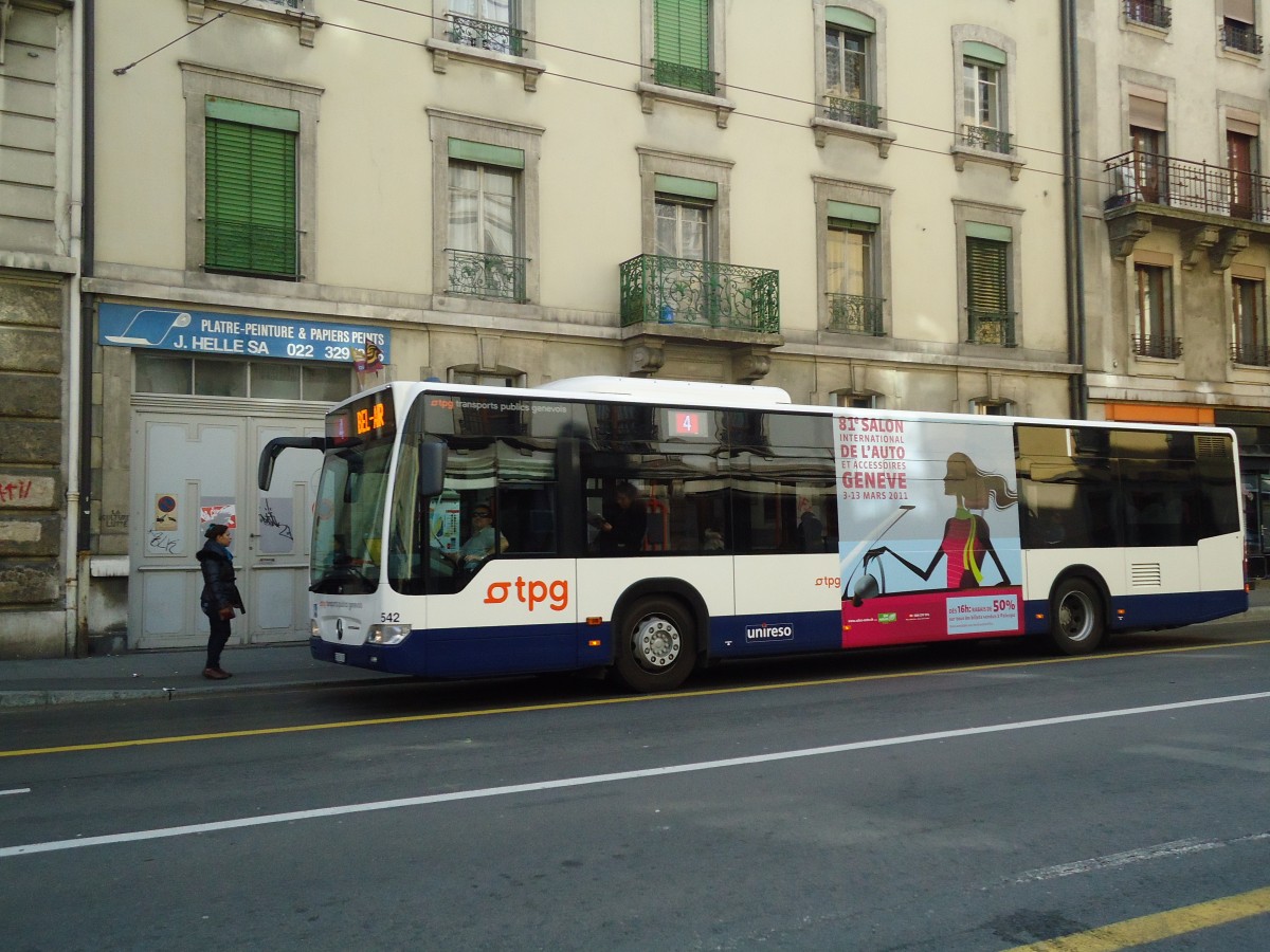 (132'860) - TPG Gen�ve - Nr. 542/GE 960'604 - Mercedes am 10. M�rz 2011 in Gen�ve, Jonction