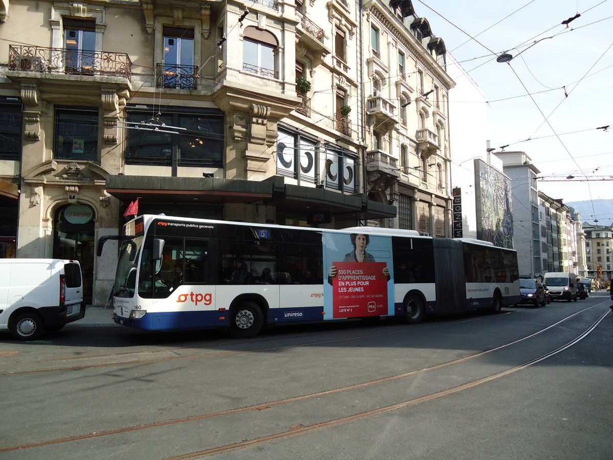 (132'906) - TPG Gen�ve - Nr. 160/GE 960'544 - Mercedes am 10. M�rz 2011 in Gen�ve, Coutance