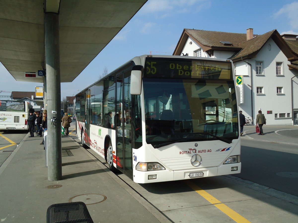 (133'048) - ARAG Ruswil - Nr. 1/LU 15'035 - Mercedes am 11. M�rz 2011 beim Bahnhof Sursee