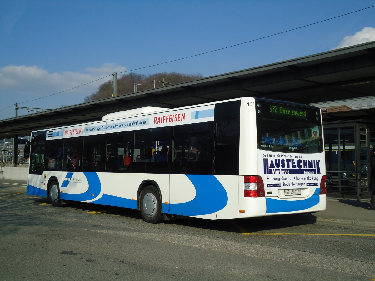 (133'061) - BOGG Wangen b.O. - Nr. 101/SO 130'123 - MAN am 11. M�rz 2011 beim Bahnhof Olten