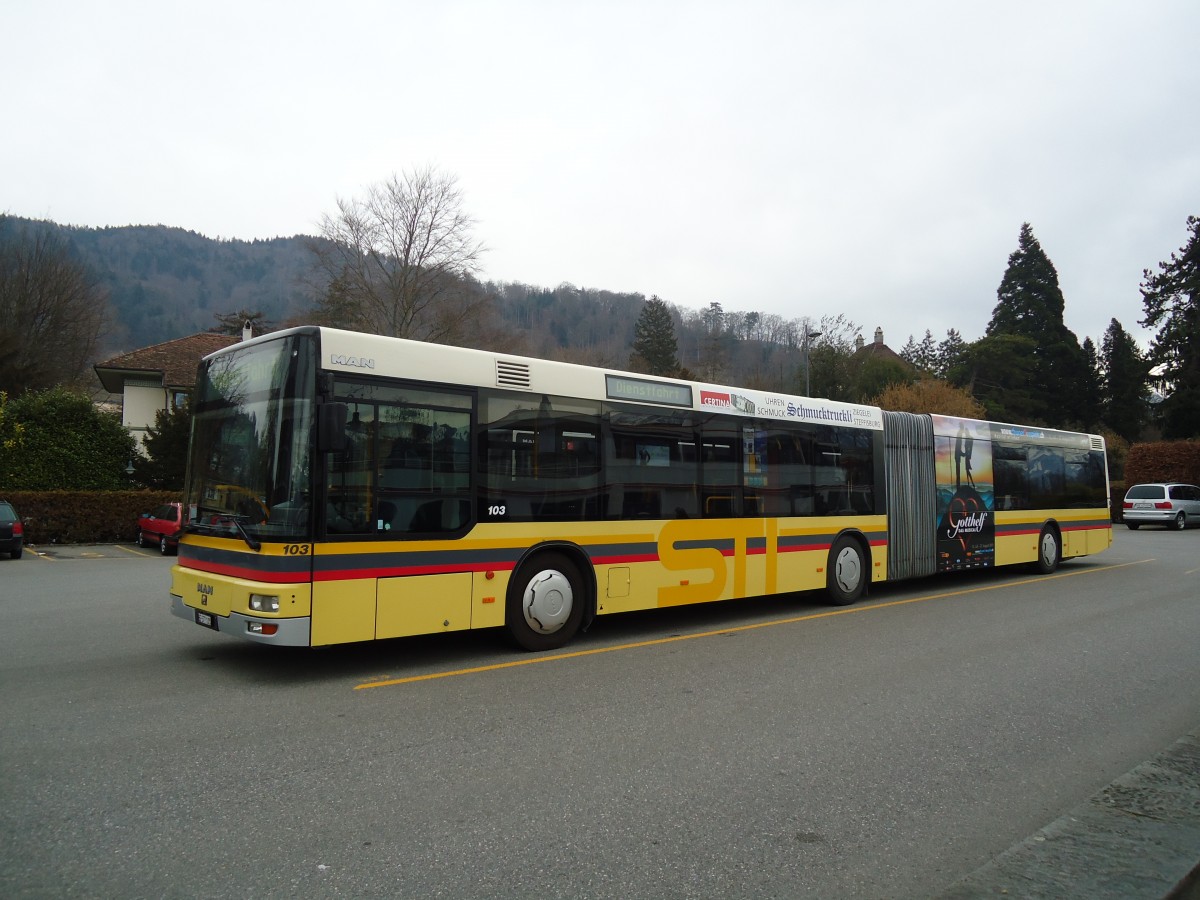 (133'070) - STI Thun - Nr. 103/BE 577'103 - MAN am 13. M�rz 2011 bei der Schiffl�ndte Thun