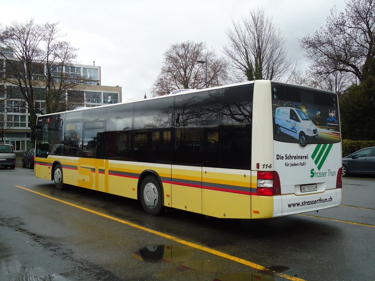 (133'201) - STI Thun - Nr. 114/BE 700'114 - MAN am 4. April 2011 bei der Schiffl�ndte Thun
