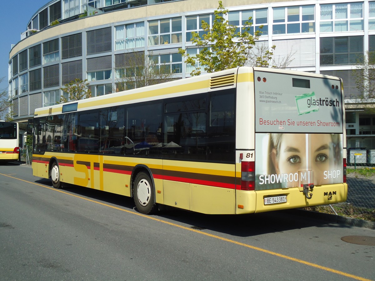 (133'303) - STI Thun - Nr. 81/BE 543'381 - MAN am 16. April 2011 bei der Schiffl�ndte Thun