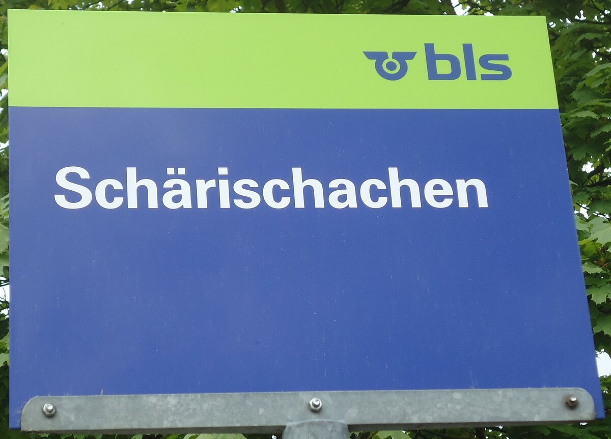 (133'396) - bls-Haltestellenschild - Trubschachen, Sch�rischachen - am 24. April 2011