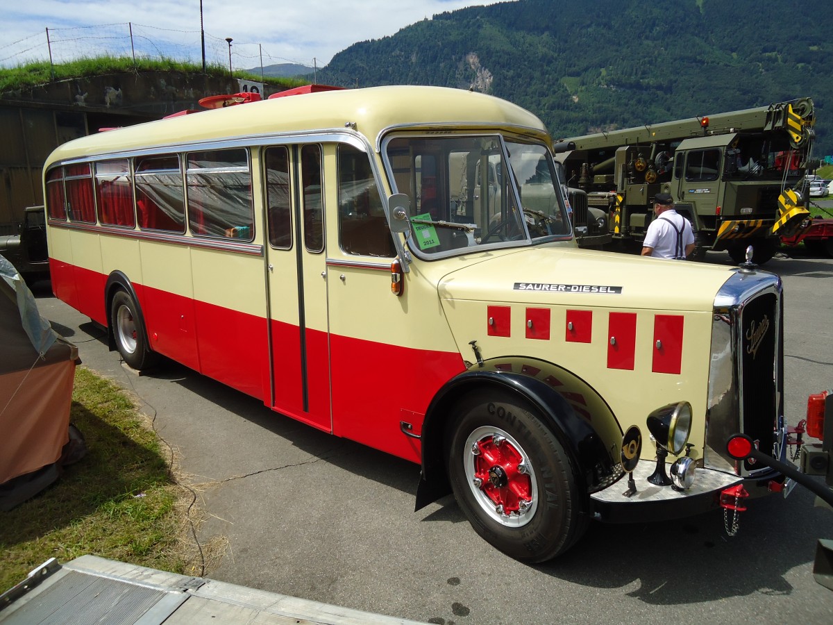 (134'407) - Imfeld, Sachseln - OW 10'062 - Saurer/T�scher (ex L�tscher, Neuheim) am 25. Juni 2011 in Interlaken, Flugplatz