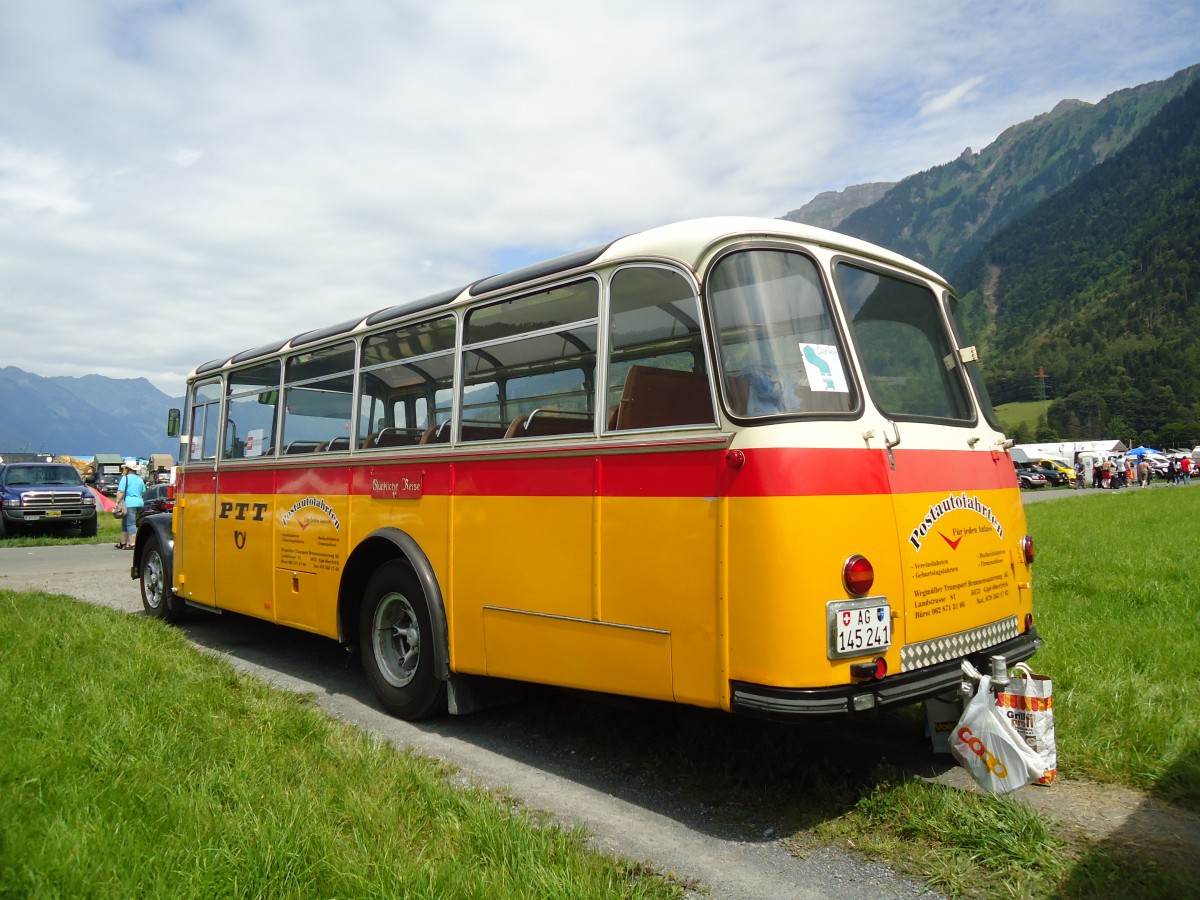 (134'414) - Wegm�ller, Gipf-Oberfrick - AG 145'241 - Saurer/Lauber (ex Pause, Horgen; ex Kenzelmann, Zeneggen) am 25. Juni 2011 in Interlaken, Flugplatz