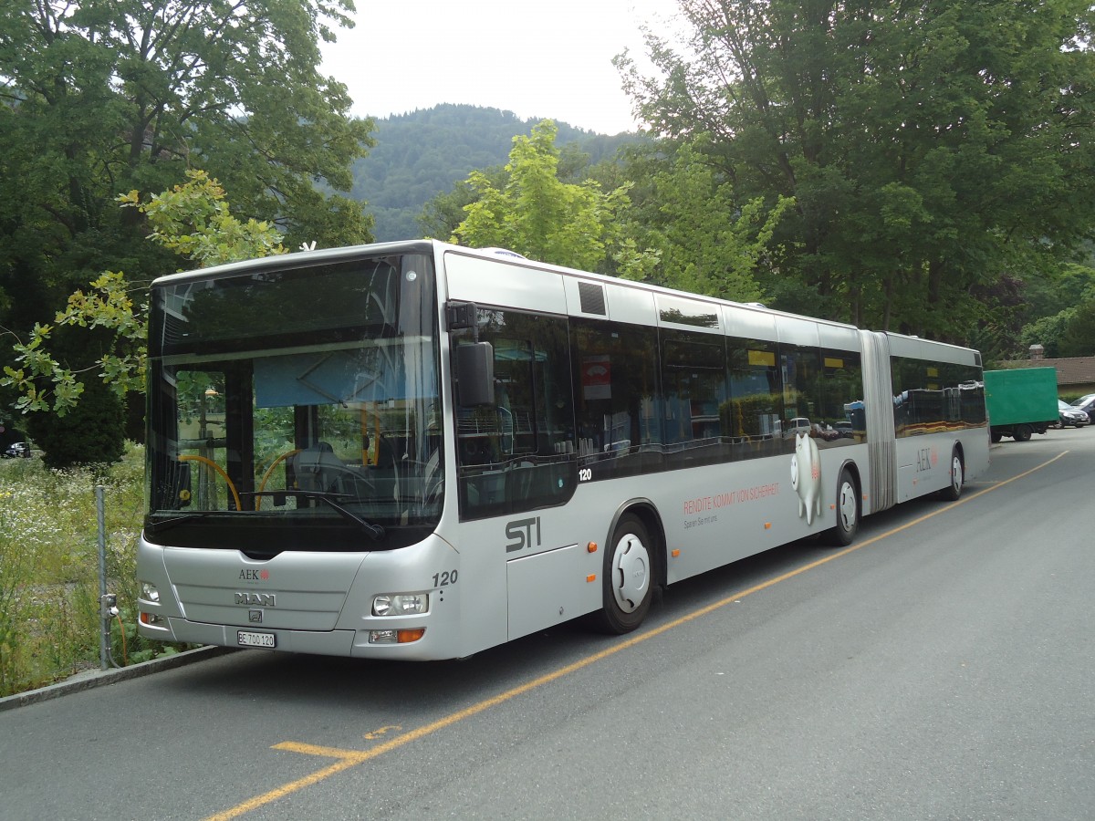 (134'574) - STI Thun - Nr. 120/BE 700'120 - MAN am 29. Juni 2011 bei der Schiffl�ndte Thun