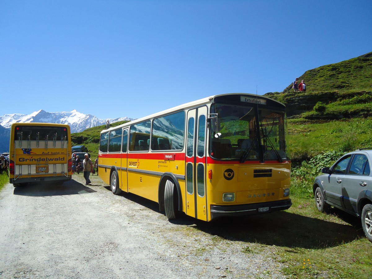 (134'685) - AVG Meiringen - Nr. 74/BE 607'481 - Saurer/R&J (ex P 24'357) am 3. Juli 2011 in Grindelwald, Bachl�ger